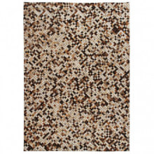 Alfombra de retazos de cuero 120x170 cuadrados marrón/blanco Vida XL