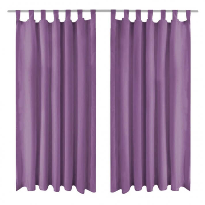 Cortinas de micro-raso con bucles 2 unidades 140x245 lila Vida XL