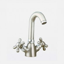 Grifo monoblock lavabo níquel caño alto Pinta