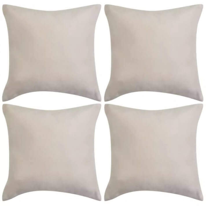 Fundas de coj&iacute;n 4 uds 40x40cm poli&eacute;ster gamuza beige Vida XL