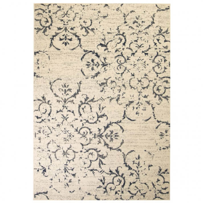 Alfombra moderna de estampado floral beige/azul 160x230 Vida XL