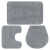 Conjunto de alfombrillas de baño de tela 3 piezas gris Vida XL