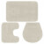 Conjunto de alfombrillas de baño de tela 3 piezas blanco Vida XL