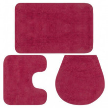 Conjunto de alfombrillas de baño de tela 3 piezas fucsia Vida XL