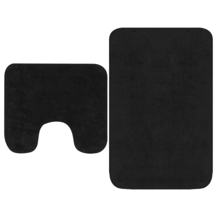 Conjunto de alfombrillas de ba&ntilde;o de tela 2 piezas antracita Vida XL