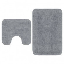 Conjunto de alfombras de baño de tela 2 piezas gris Vida XL