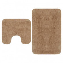 Conjunto de alfombrillas de baño de tela 2 piezas beige Vida XL