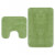 Conjunto de alfombrillas de baño de tela 2 piezas verde Vida XL