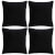 Fundas de cojín de terciopelo 80x80 negro 4 unidades Vida XL