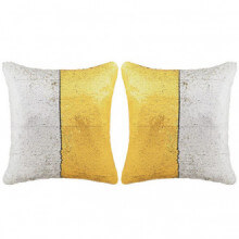 Cojines con lentejuelas 2 ud 45x45 dorado y plata Vida XL