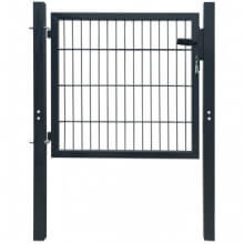 Puerta de vallametálica acero gris antracita 106x150cm Vida XL