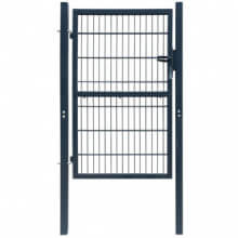 Puerta de valla de acero gris antracita 106x250cm Vida XL