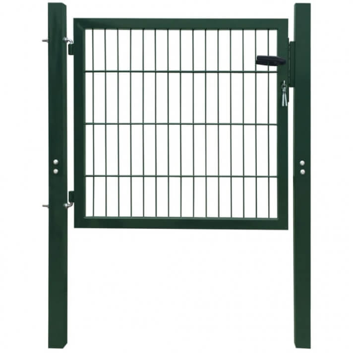 Puerta de vallado de acero verde 106x150cm Vida XL
