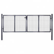 Puerta demalla de jardín acero galvanizado gris 289x75cm Vida XL