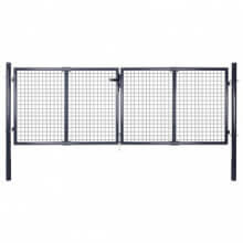 Puerta demalla de jardín acero galvanizado gris 289x100cm Vida XL