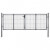 Puerta demalla de jardín acero galvanizado gris 289x125cm Vida XL