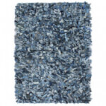 Alfombra peluda de tela vaquera 120x170cm azul Vida XL
