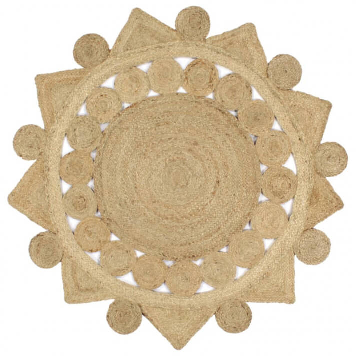 Alfombra tejida amano de yute trenzado 120cm Vida XL