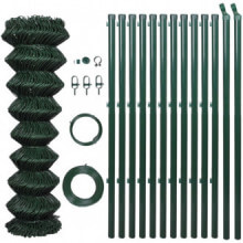 Valla telametálica y postes acero galvanizado verde 1,25x25m Vida XL