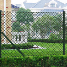Valla telametálica con postes acero galvanizado verde 1,5x25m Vida XL