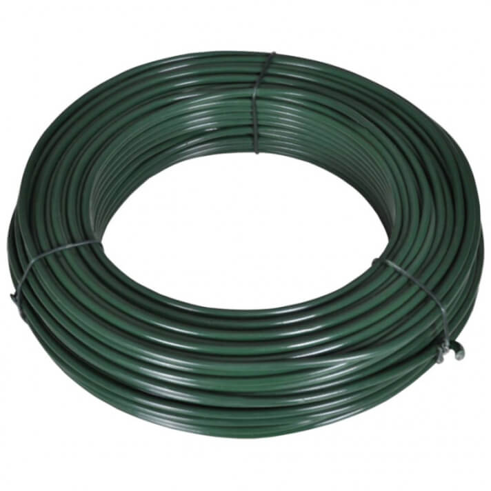 Alambre para vallas 55m 2,1/3,1mm acero verde Vida XL