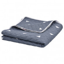 Colcha de tela ultrasónica azul oscuro 220x240cm Vida XL