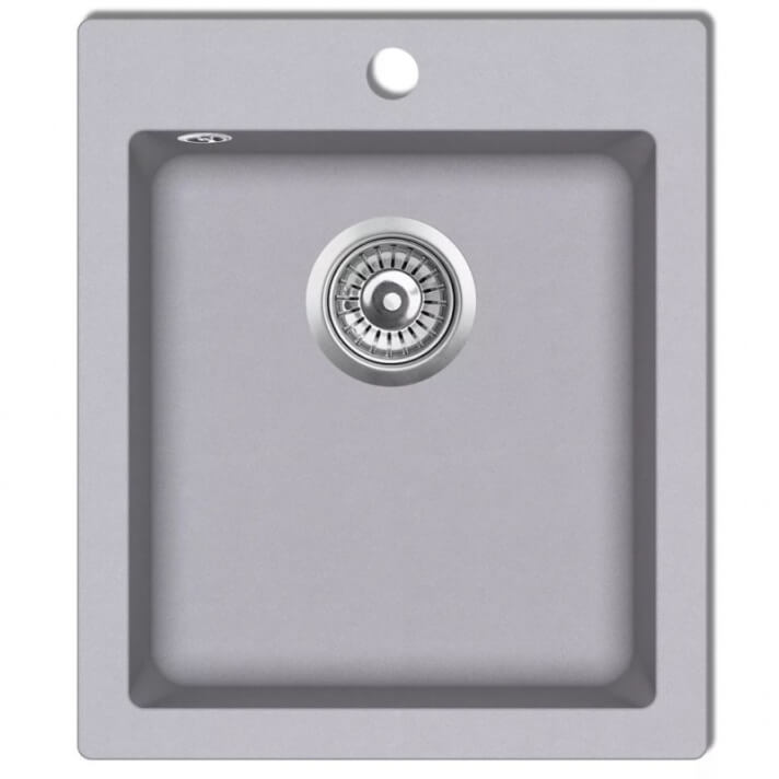 Fregadero sobrepuesto de granito gris Vida XL
