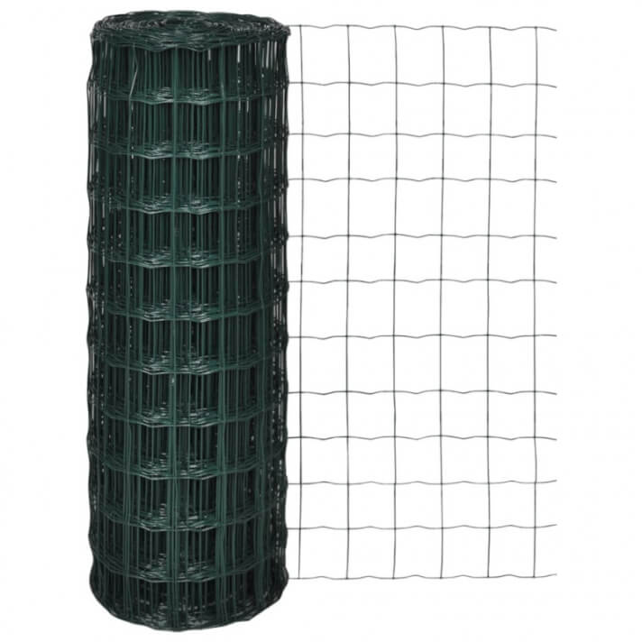 Set de euro valla acero verde 25x0,8m Vida XL