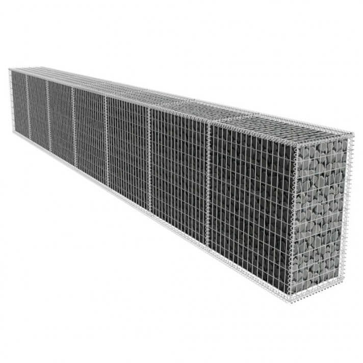 Muro de gaviones con cubierta acero galvanizado 600x50x100cm Vida XL