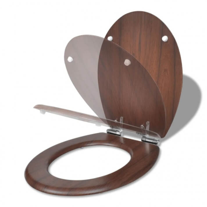 Asiento inodoro WC tapa de cierre suavemDFmarr&oacute;n Vida XL