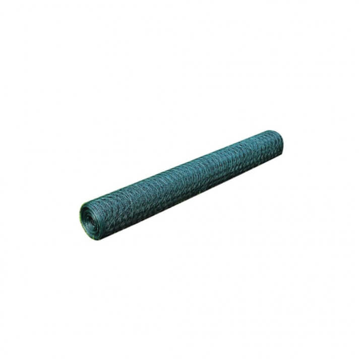 Malla alambre hexagonal acero galvanizado verde oscuro 1x25m Vida XL