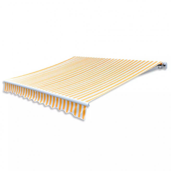 Toldo de lona amarillo y blanco 6x3m sin armaz&oacute;n Vida XL