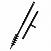Taladro de tierra conmango doble espiral acero negro 80mm Vida XL