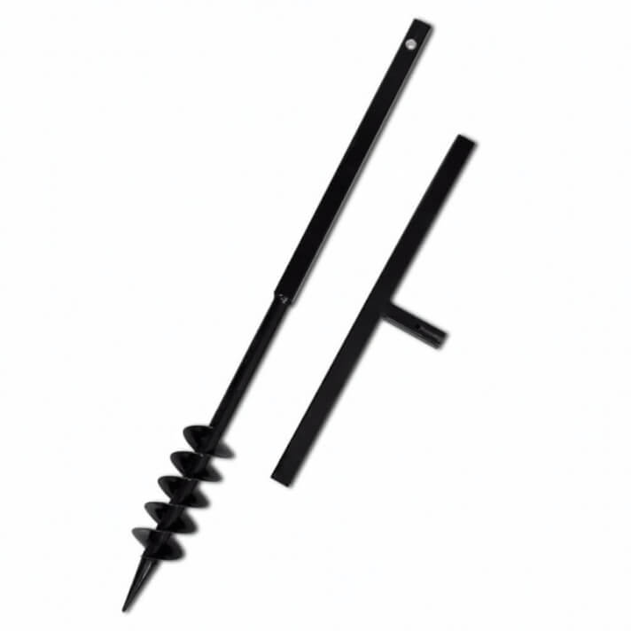 Taladro de tierra conmango doble espiral acero negro 80mm Vida XL