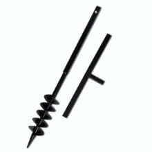Taladro Negro De Tierra De Acero Conmango 100mm Espiral Doble Vida XL