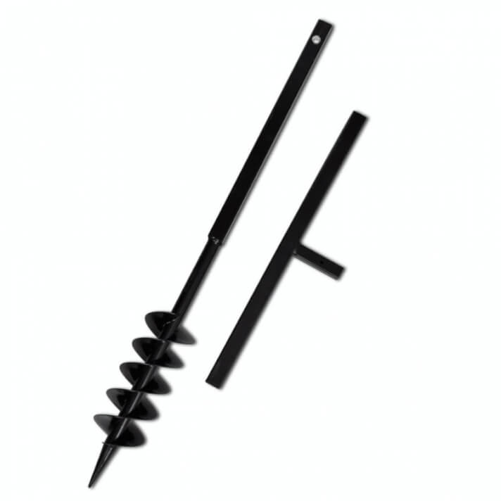 Taladro Negro De Tierra De Acero Conmango 100mm Espiral Doble Vida XL