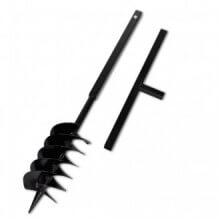 Taladro Negro De Tierra De Acero Conmango 150mm Tres Espirales Vida XL