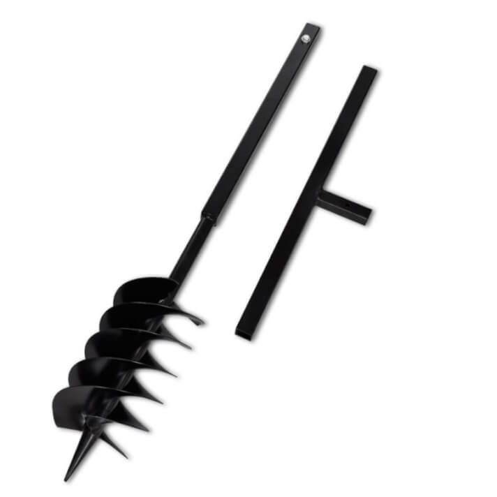 Taladro Negro De Tierra De Acero Conmango 150mm Tres Espirales Vida XL