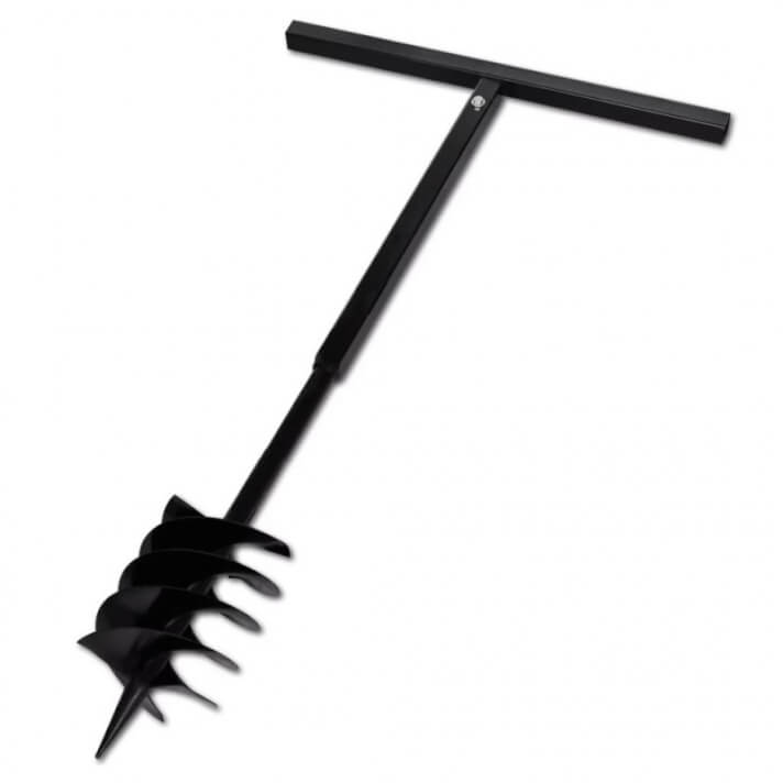 Taladro de tierra conmango triple espiral acero negro 180mm Vida XL