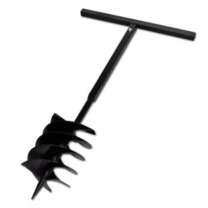 Taladro de tierra conmango triple espiral acero negro 200mm Vida XL