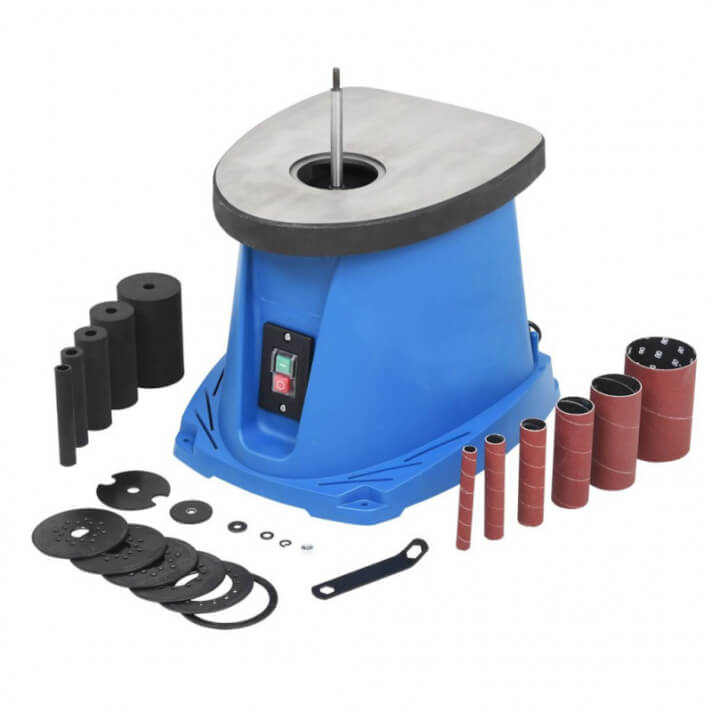 Lijadora de huso oscilante 450 W azul Vida XL