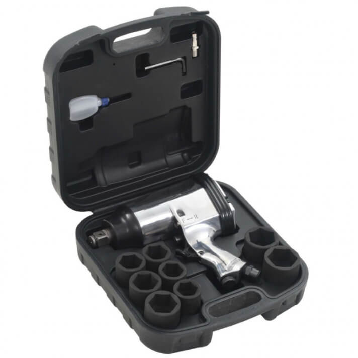 Juego de llave de impacto neum&aacute;tica 12 piezas 3/4" 680 Nm Vida XL
