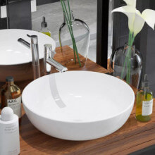Lavabo redondo de cerámica blanco 41,5x13,5cm Vida XL