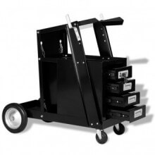 Carro de soldar con 4 cajones negro Vida XL
