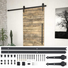 Kit de herrajes para puerta corredera 183cm acero negro Vida XL