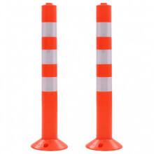 Bolardos de control de tráfico plástico 75cm 2 unidades Vida XL