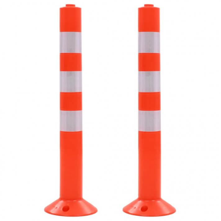 Bolardos de control de tr&aacute;fico pl&aacute;stico 75cm 2 unidades Vida XL