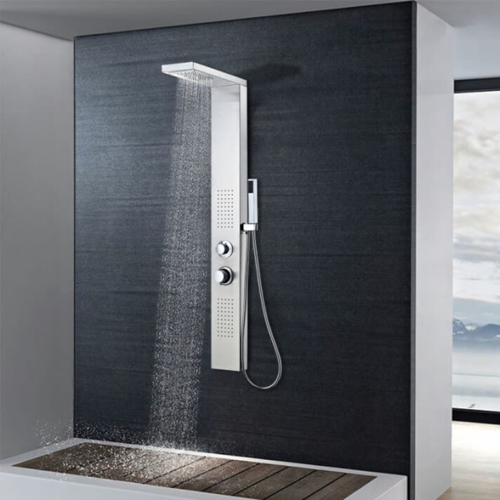 Sistema de panel de ducha acero inoxidable cuadrado Vida XL