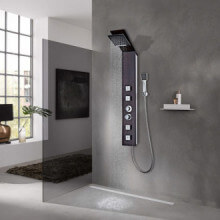 Sistema de panel de ducha vidriomarrón Vida XL