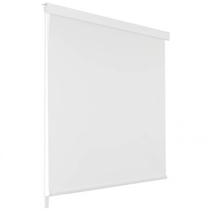 Persiana enrollable de ducha 100x240cm blanco Vida XL